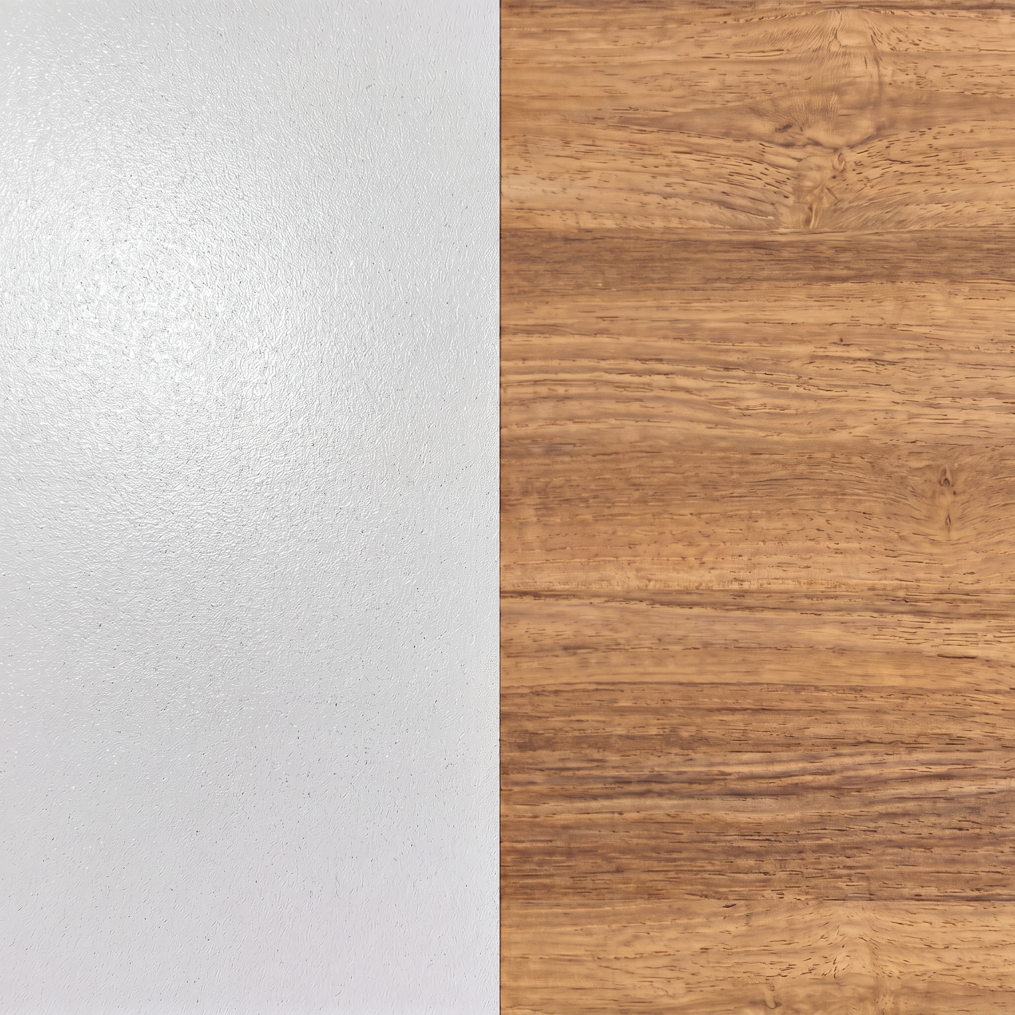 Aluminium beschichtet Weiß / Teakholz