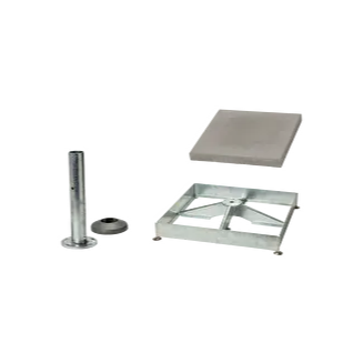 Sockelrahmen M4, 180kg inkl. Standrohr M4, P+ feuerverzinkt & Platten-Set 12 x