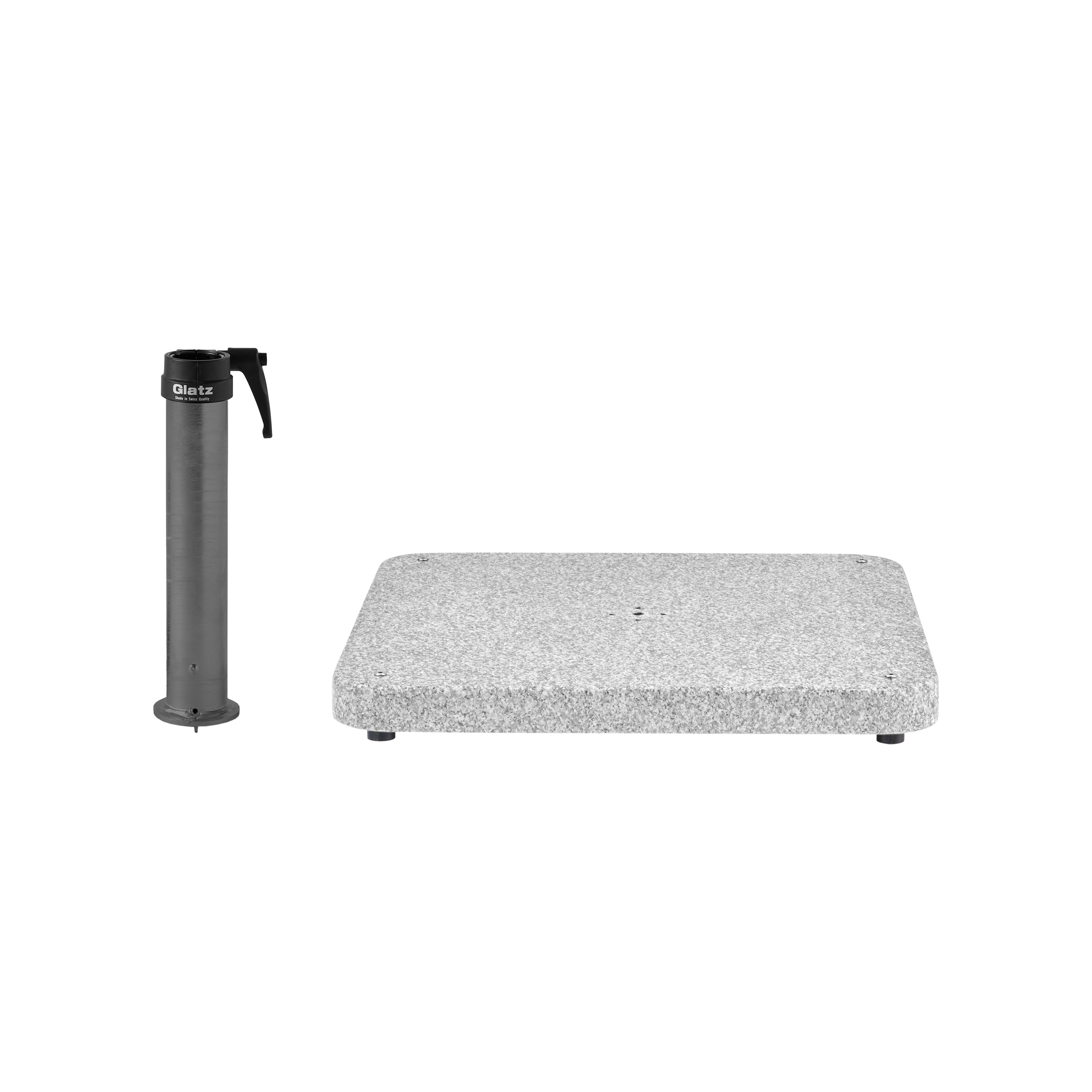 Granitsockel Z, 90kg matt, 75x75cm inkl. Standrohr Z 48/55mm anthrazit