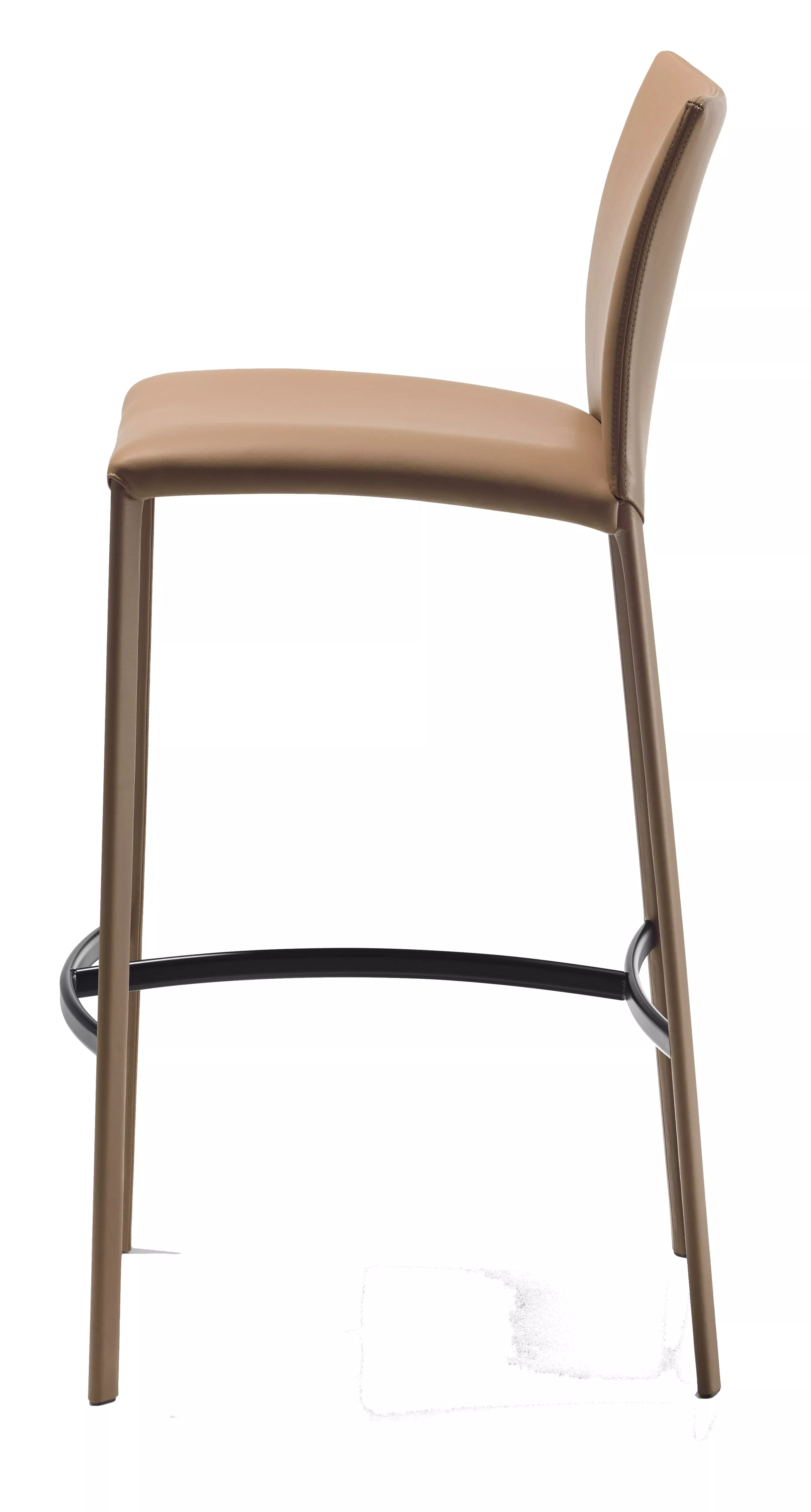 DRAENERT Nobile Bar Soft S Barhocker in Beige Seitenansicht ohne Hintergrund