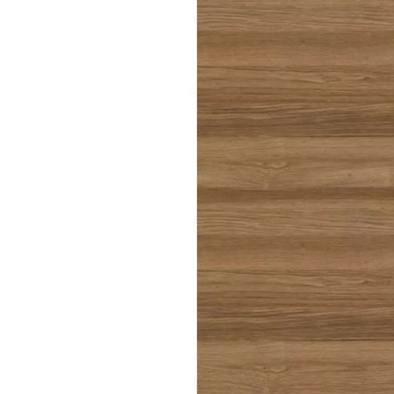 Edelstahl beschichtet Weiß / Teakholz