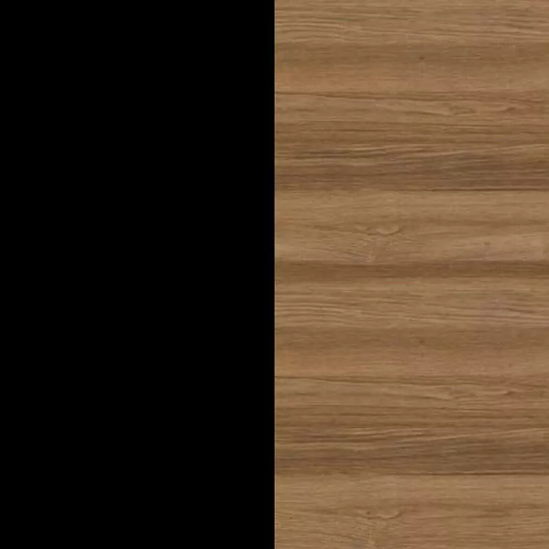 Edelstahl beschichtet Schwarz / Teakholz