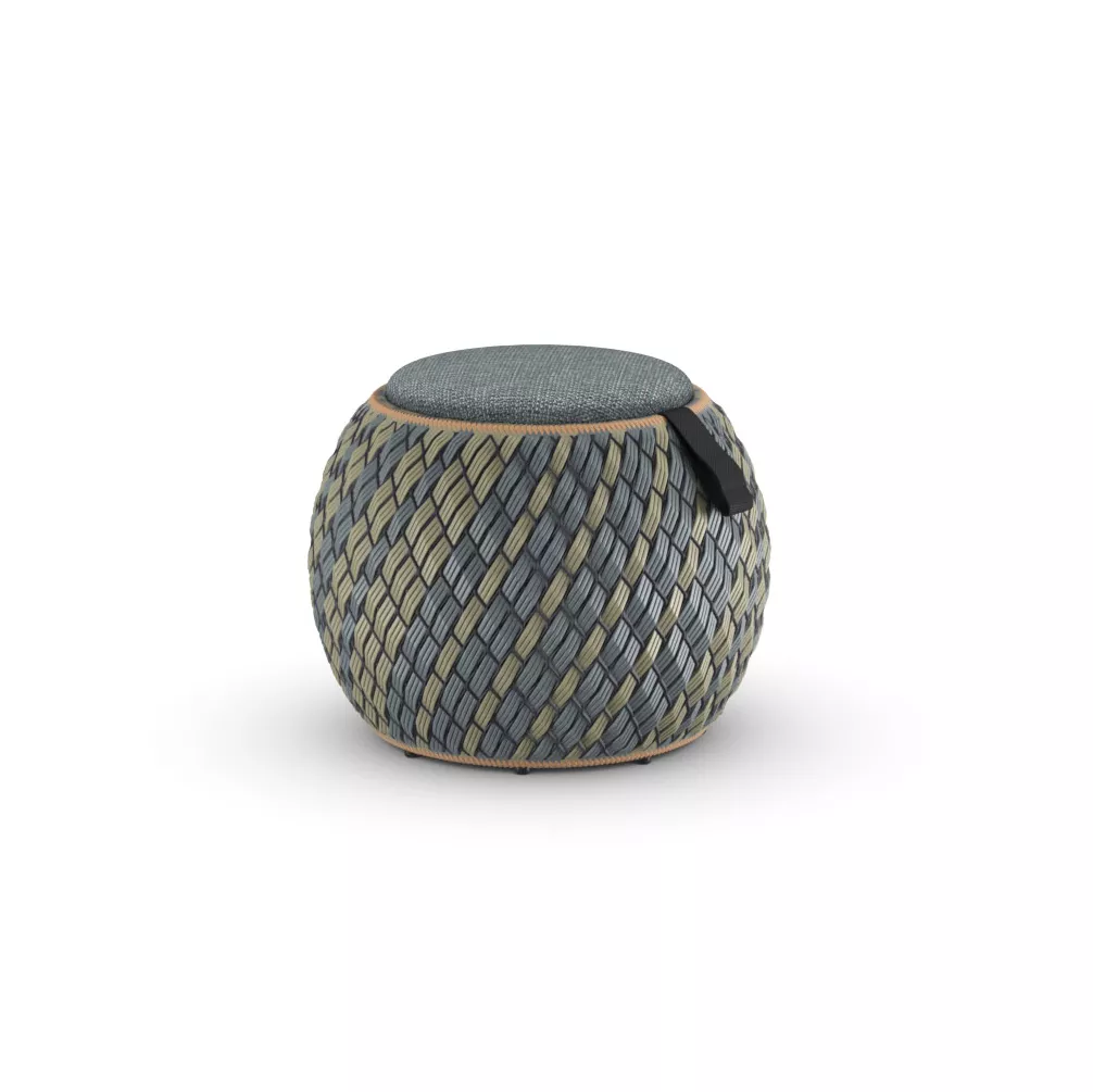 Dedon Dala Hocker 60 cm in Blau und Grün ohne Hintergrund