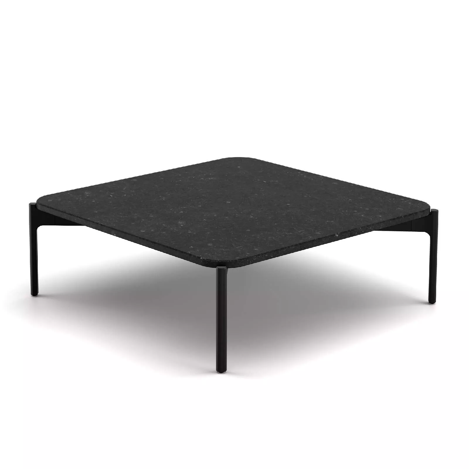 Dedon Izon Kaffeetisch 80 x 80 cm in Schwarz ohne Hintergrund