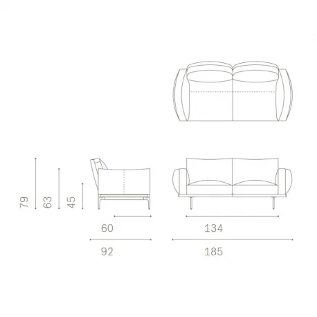 Die Happy Jack Kollektion bietet mit ihren großen Kissen eine gemütliche und komfortable Atmosphäre Das Designerstück mit kompakten Abmessungen passt perfekt in kleinere Wohnungen und verschiedene gewerbliche Umgebungen vom Büro bis zum Wartebereich und C