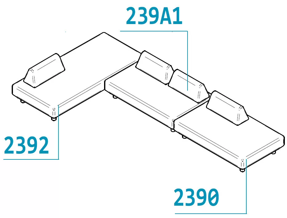 Varaschin Bento Loungesofa • Loungegruppe 470 × 240 cm