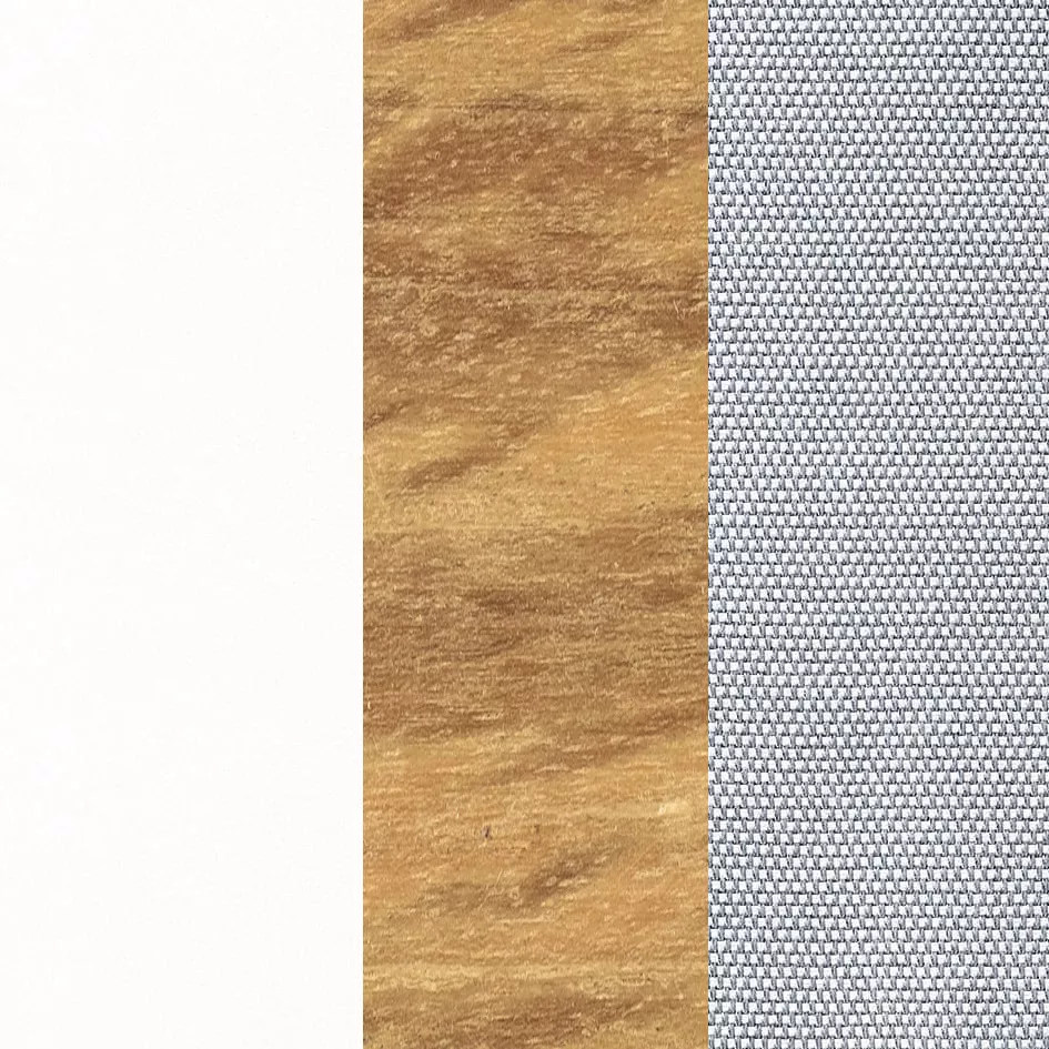 Alu white / softey shell - Teak Armlehne