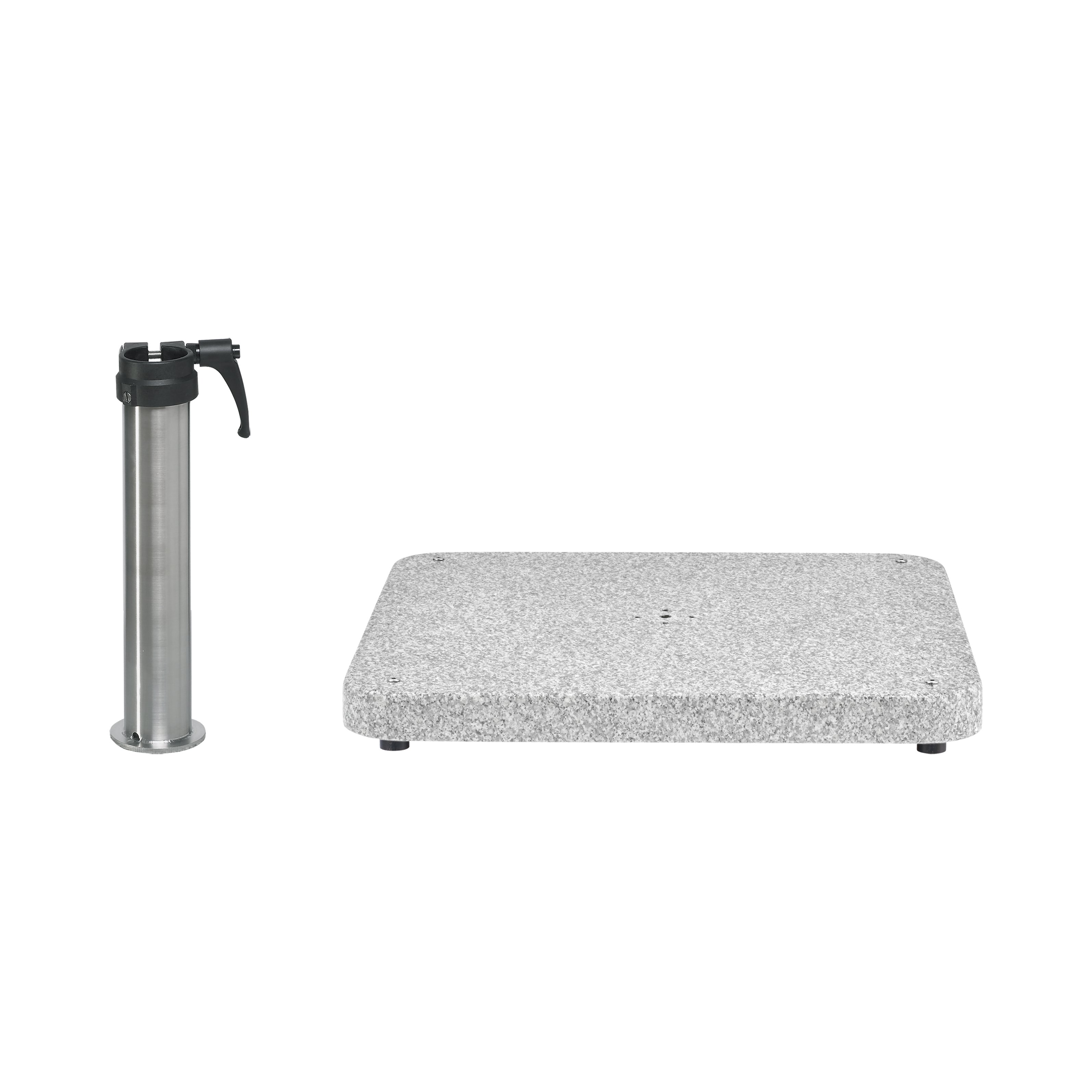 Granitsockel Z, 90kg matt, 75x75cm inkl. Standrohr Z 48/55mm Edelstahl