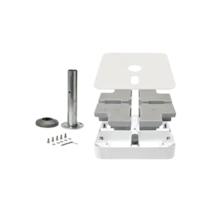 Rollensockelrahmen M4, 90/120kg weiss inkl. Gewichte-Set, Decorplatte grauweiss & Standrohr M4
