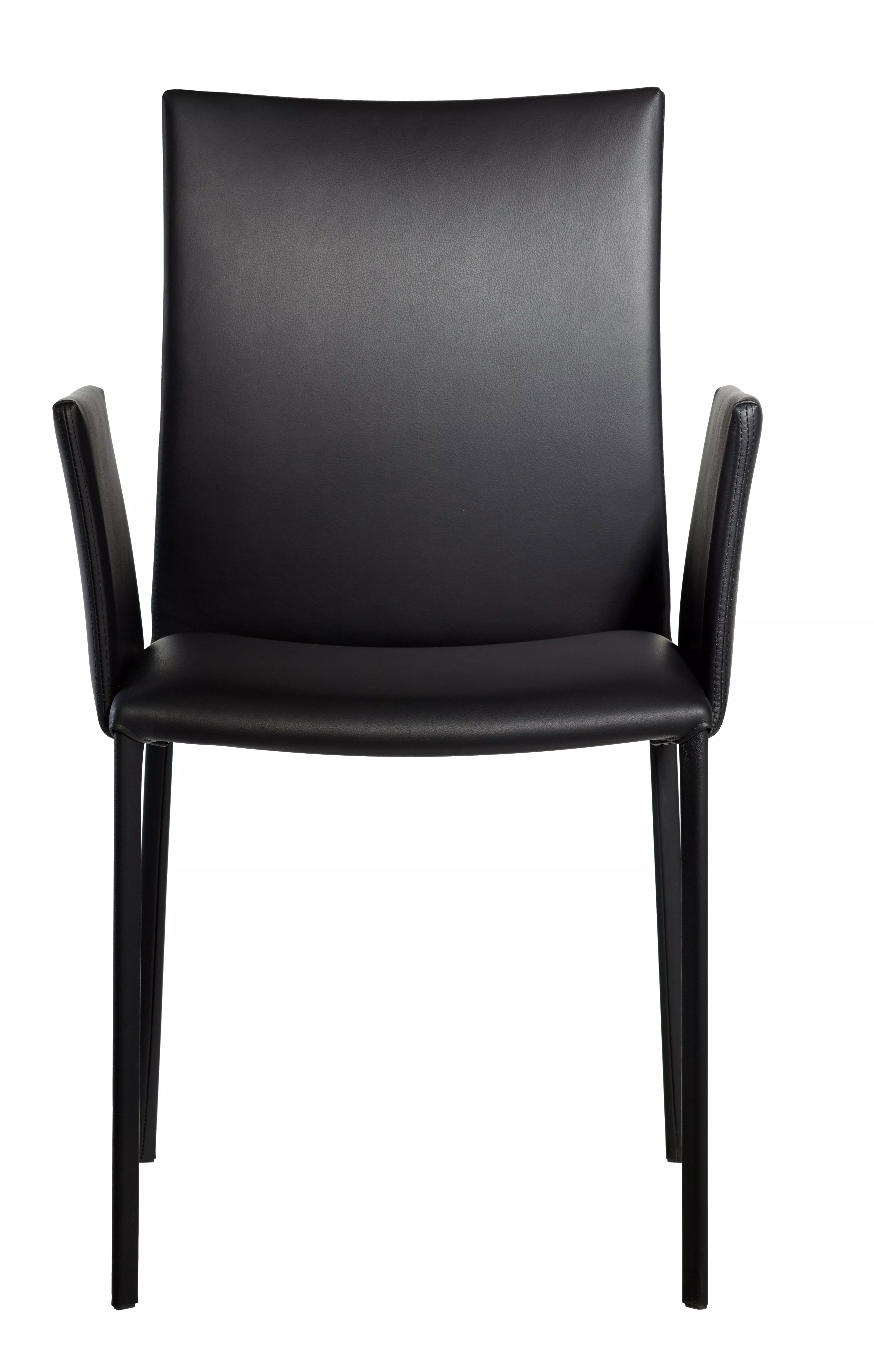 DRAENERT Nobile Soft X mit Armlehne in schwarzem Leder ohne Hintergrund