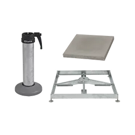 Sockelrahmen M4, 120kg inkl. Platten-Set 8 x Beton & Standrohr M4 feuerverzinkt