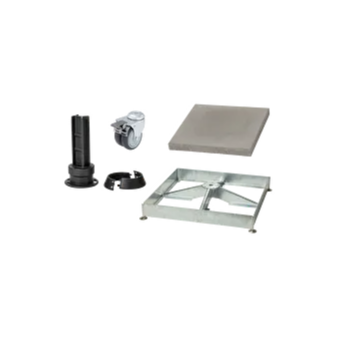 Sockelrahmen M4, 180kg inkl. Platten-Set 12 x Beton & Standfuss anthrazit & Rollenset