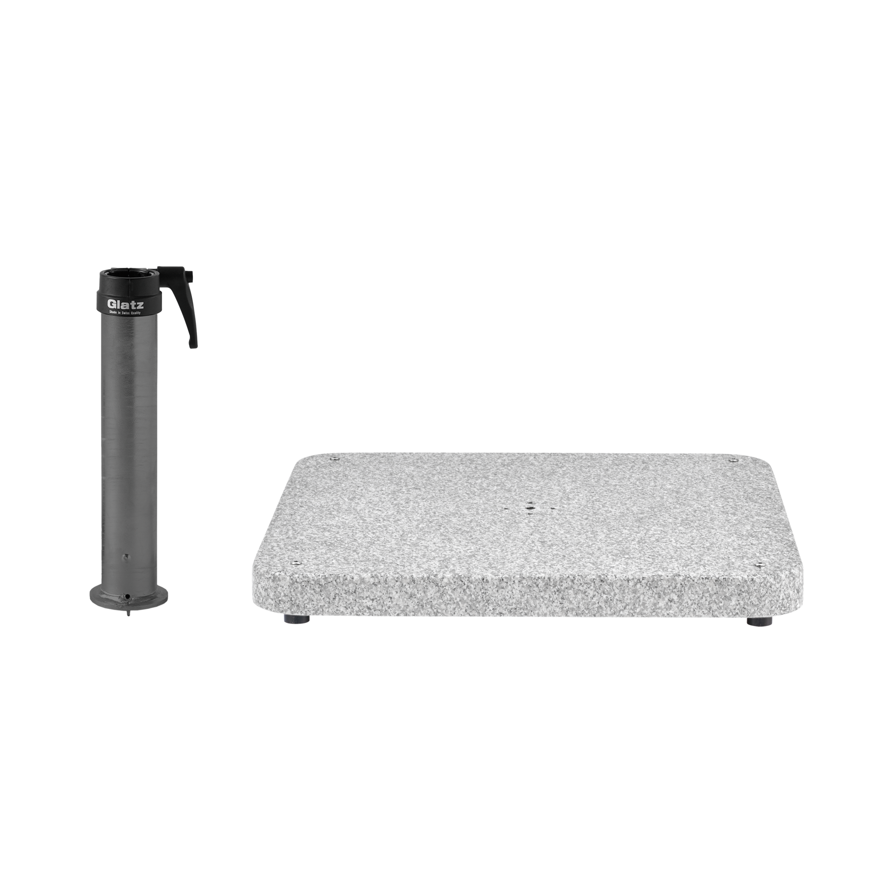 Granitsockel Z, 90kg matt, 75x75cm inkl. Standrohr Z 48/55mm anthrazit
