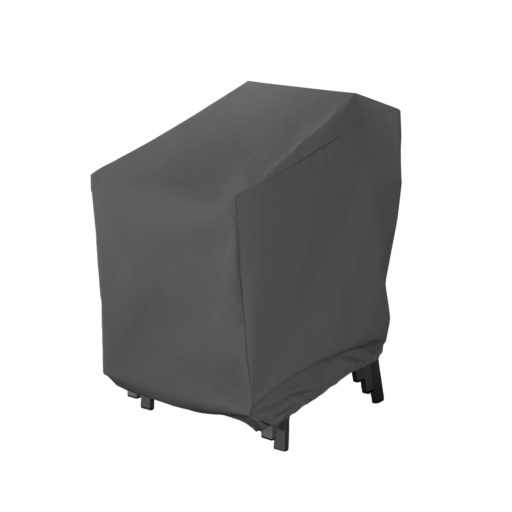 Solpuri Abdeckhaube in Schieferfarbe schützt einen Stuhl vor Witterungseinflüssen ohne Hintergrund