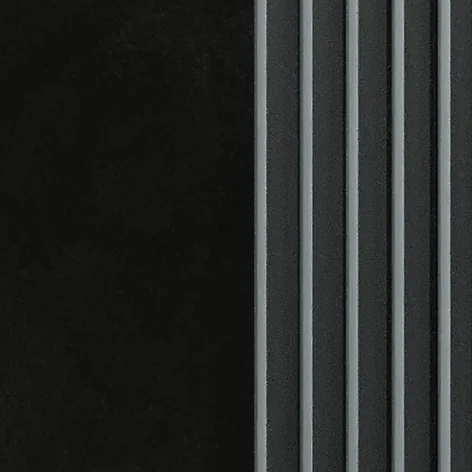 Glasplatte „Total Schwarz“ Ecomalta & Gestell DV Glas Rauch