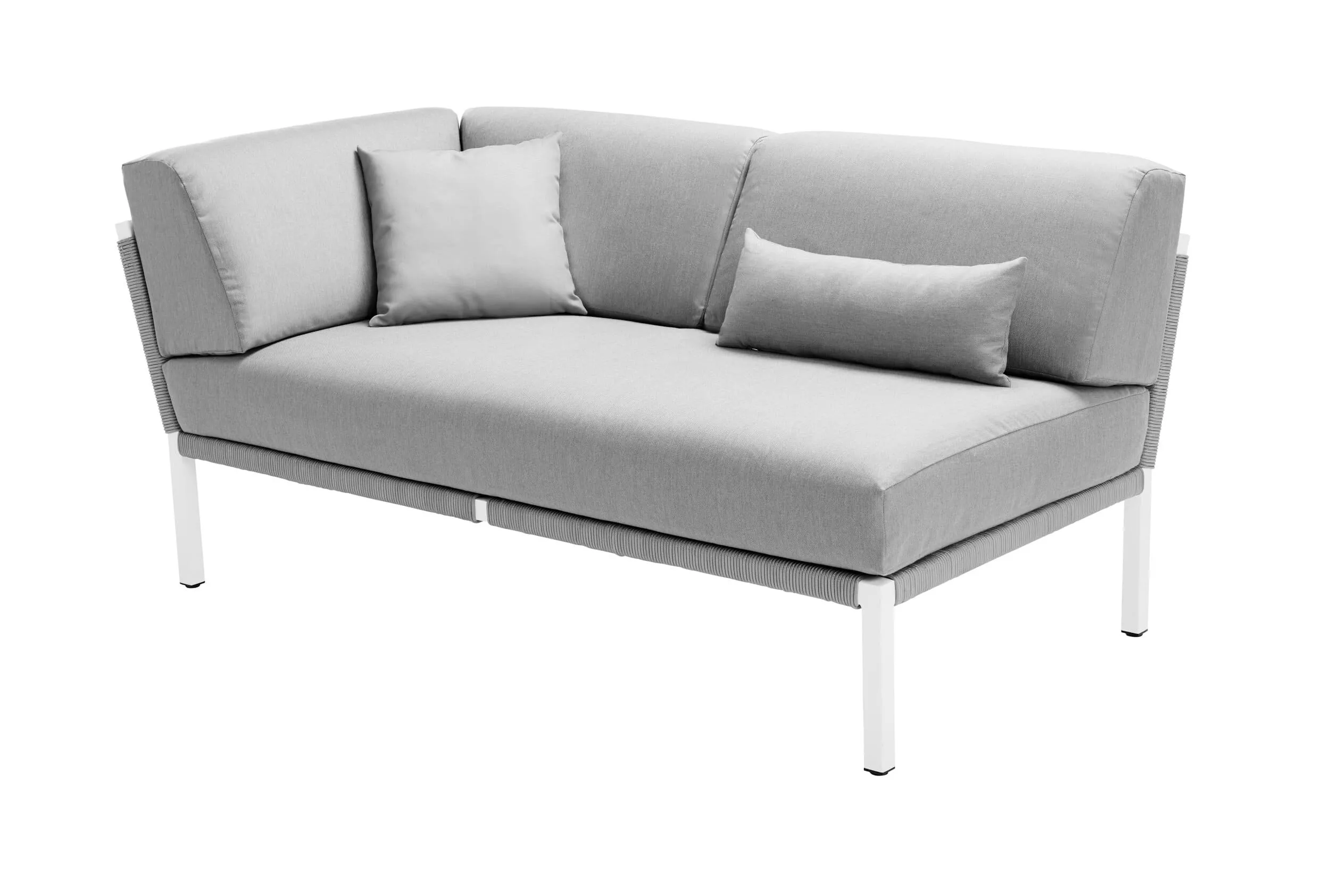 Solpuri Club Recamiere in Weiß und Grau ohne Hintergrund