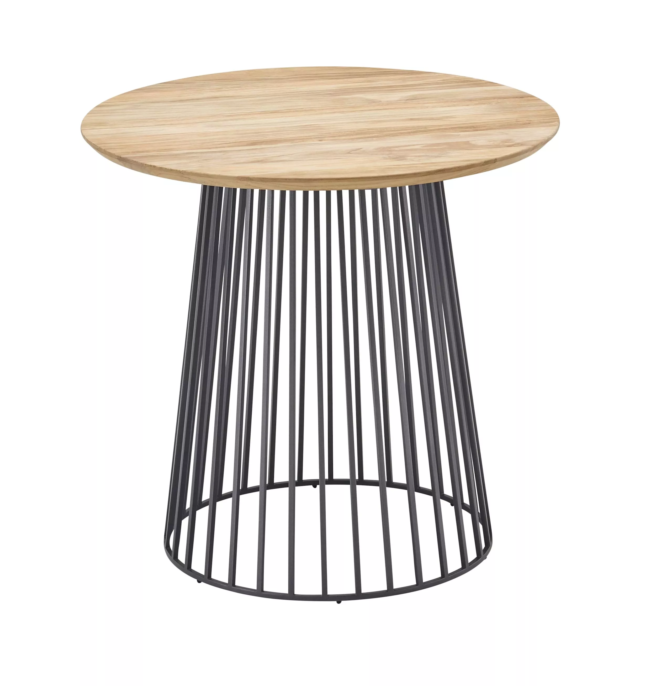 Solpuri Grid Kaffeetisch aus Teak und anthrazitfarbenem Metall ohne Hintergrund