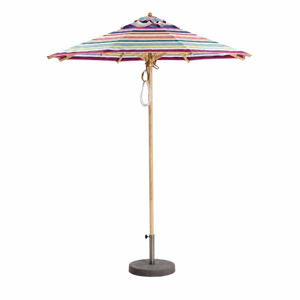 Weishäupl Klassiker Sonnenschirm Acryltuch Multicolor Flaschenzug & Knick Ø 300 cm - Express Lieferung