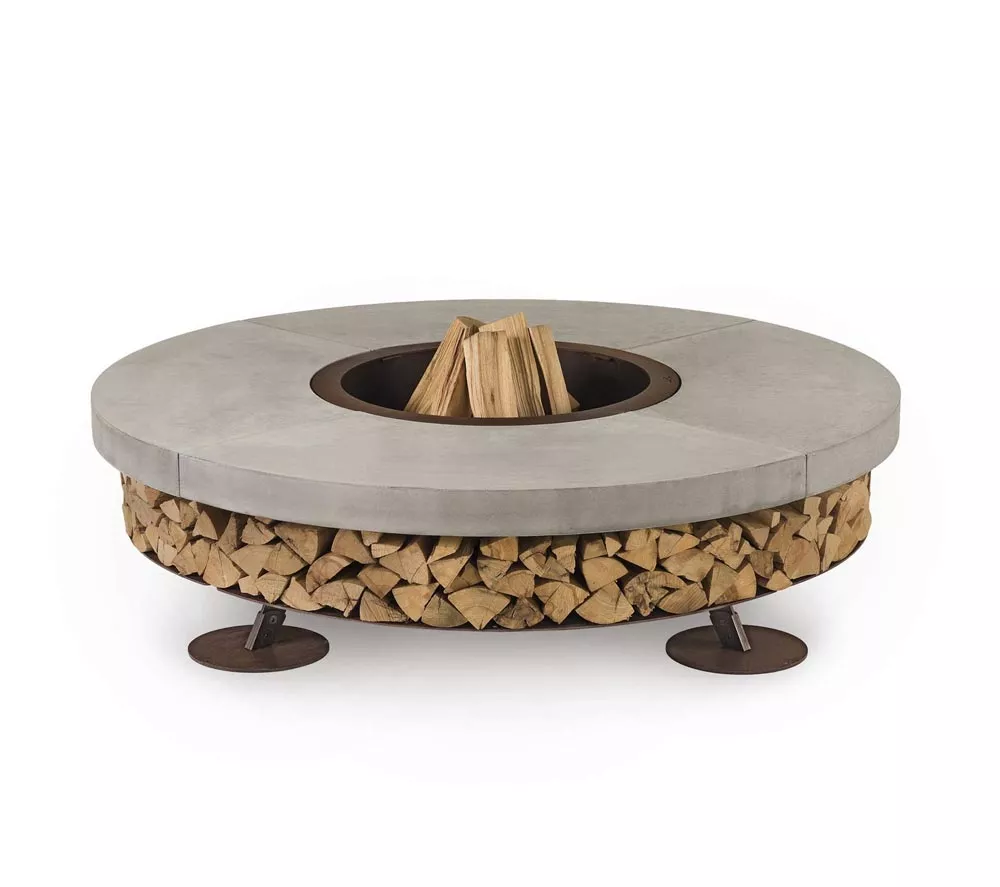 AK47 Ercole Beton Stahl Feuerstelle XSmall 120 cm ohne Hintergrund