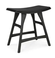 Eiche Schwarz - Schwarzes Leder