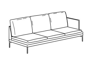 Zanotta • WILLIAM • 3-Sitzer Sofa • mit Armlehne • 262cm