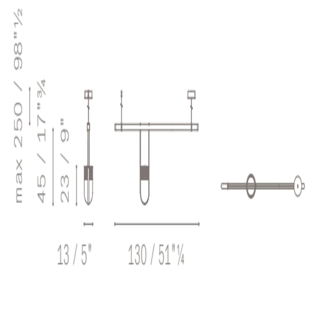 Kleine Hängelampe - 130 cm Leiste