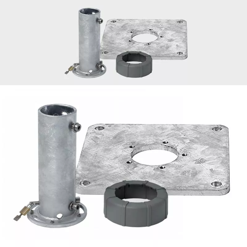 Montageplatte M4 mit Standrohr M4 | Profil PzS/PzN | Stahl verzinkt