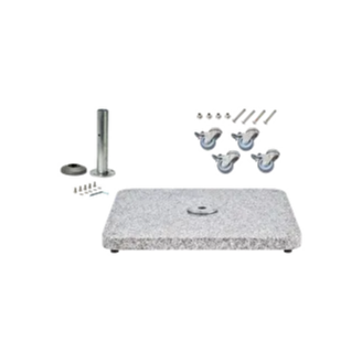 Granitsockel M4, 120kg inkl. Standrohr M4, P+ feuerverzinkt & Rollen-Set Edelst