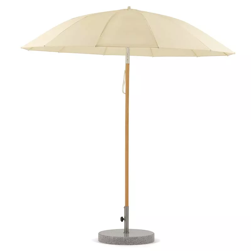 Weishäupl Pagodenschirm Alu Weiß/Holz rund | versch. Größen