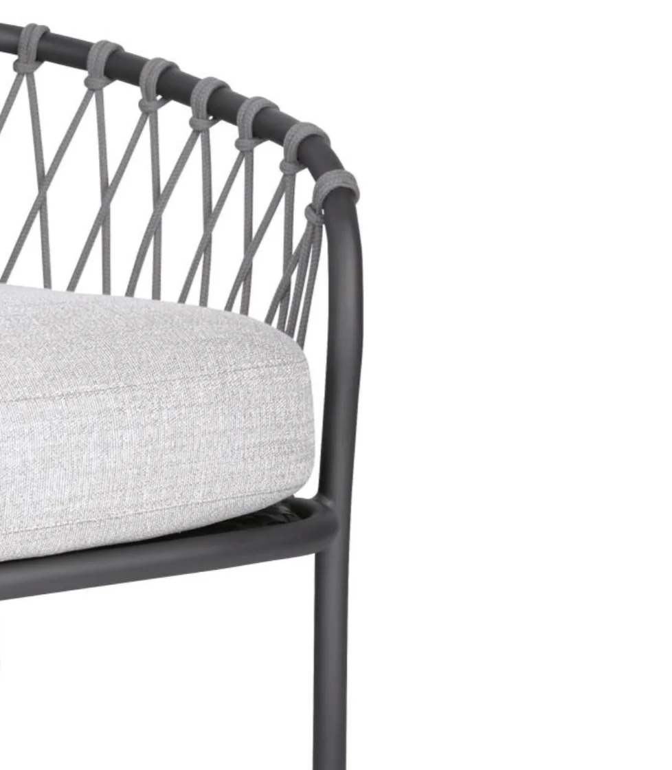 Aluminium: Anthrazit, Kordel: Stone, Bezug: Perlgrau