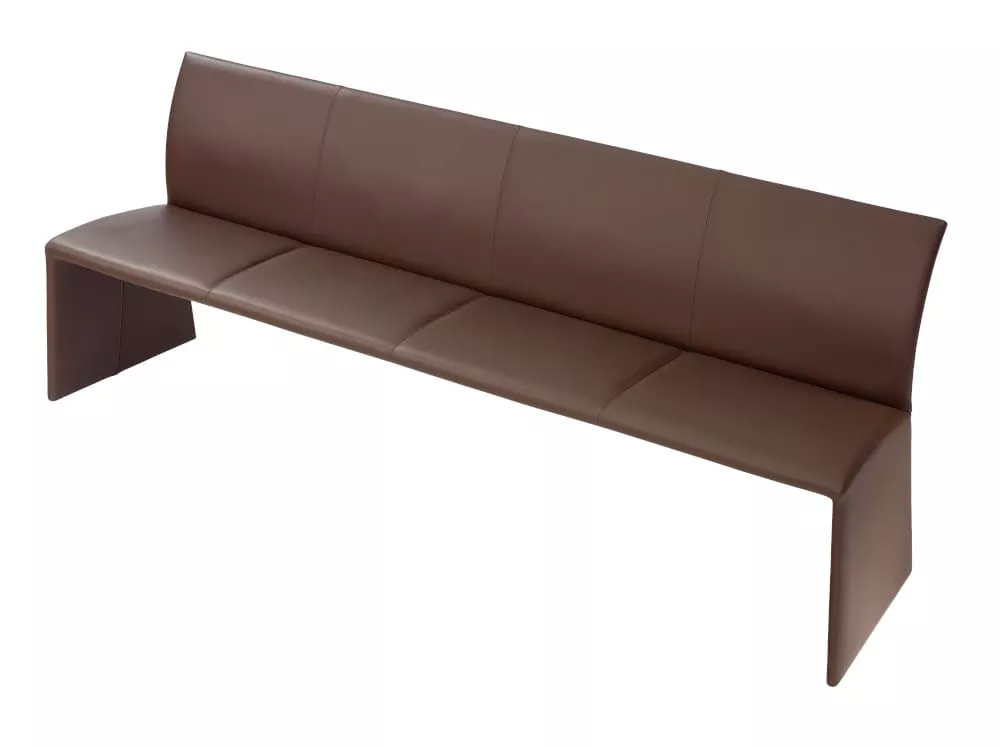 DRAENERT Nobile Bank 4-Sitzer in braunem Leder ohne Hintergrund