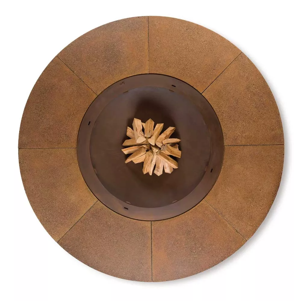 AK47 Ercole Beton Brown Stahl Feuerstelle Large 250 cm ohne Hintergrund