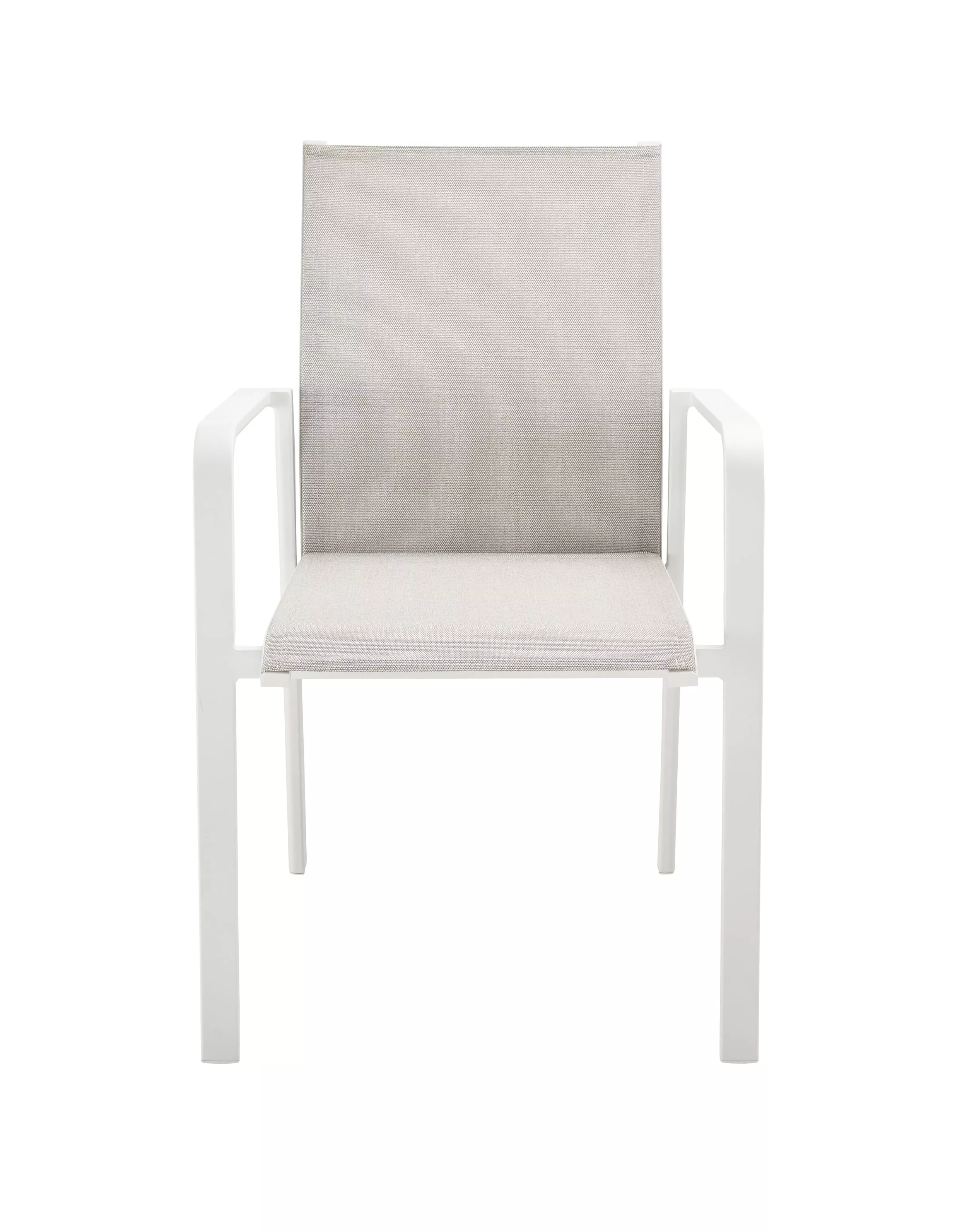 Solpuri Breeze Stapelsessel in Weiß und Beige ohne Hintergrund