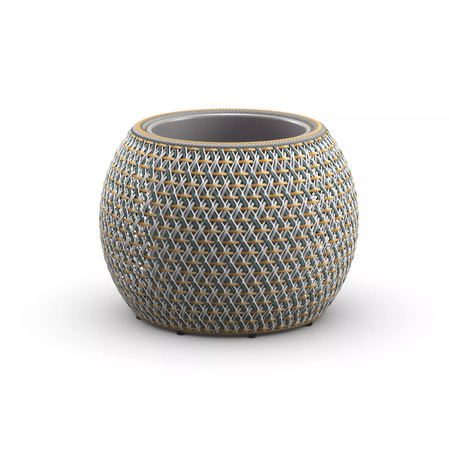 Dedon Dala Blumentopf 61 cm in einem modernen geflochtenen Design ohne Hintergrund