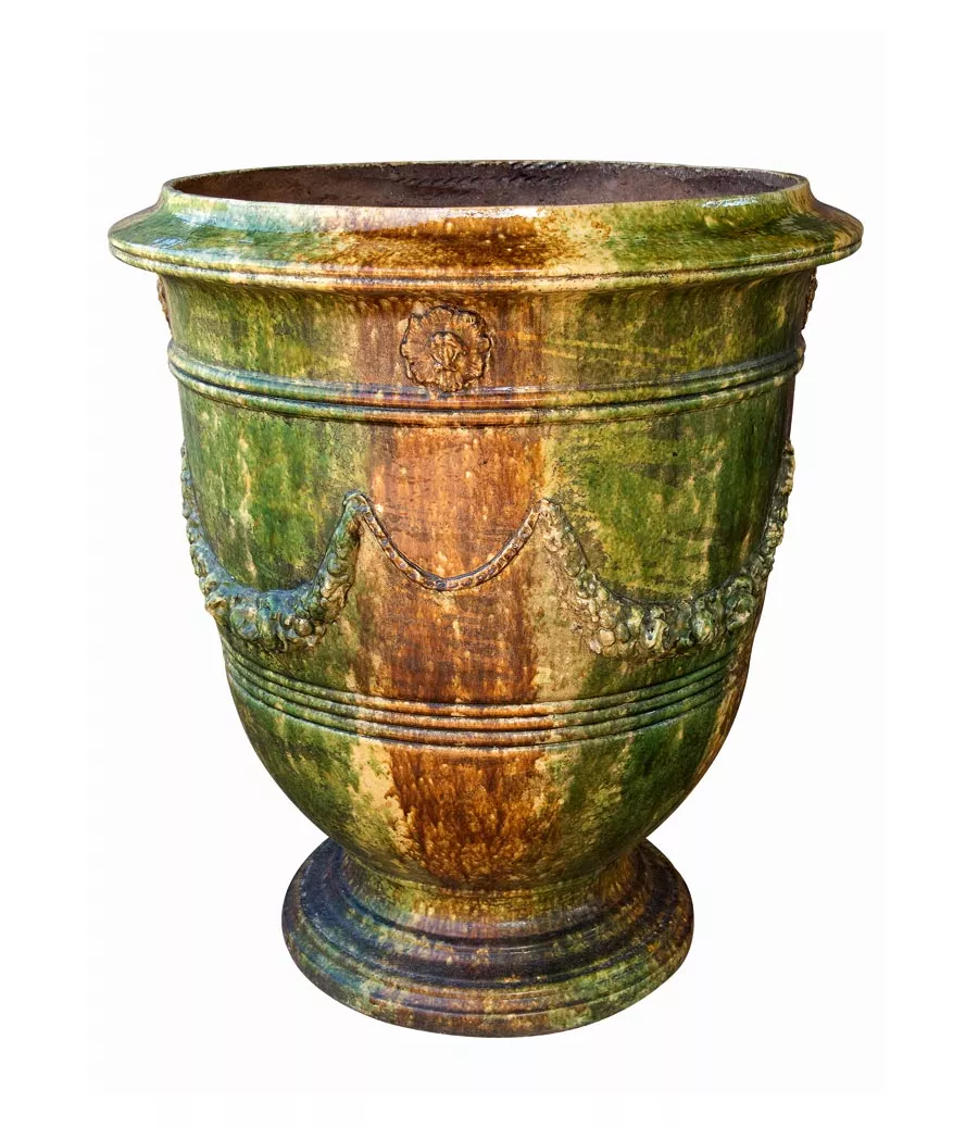 French Pottery Terrakotta Vase Roy Soleil 80 oder 110 cm