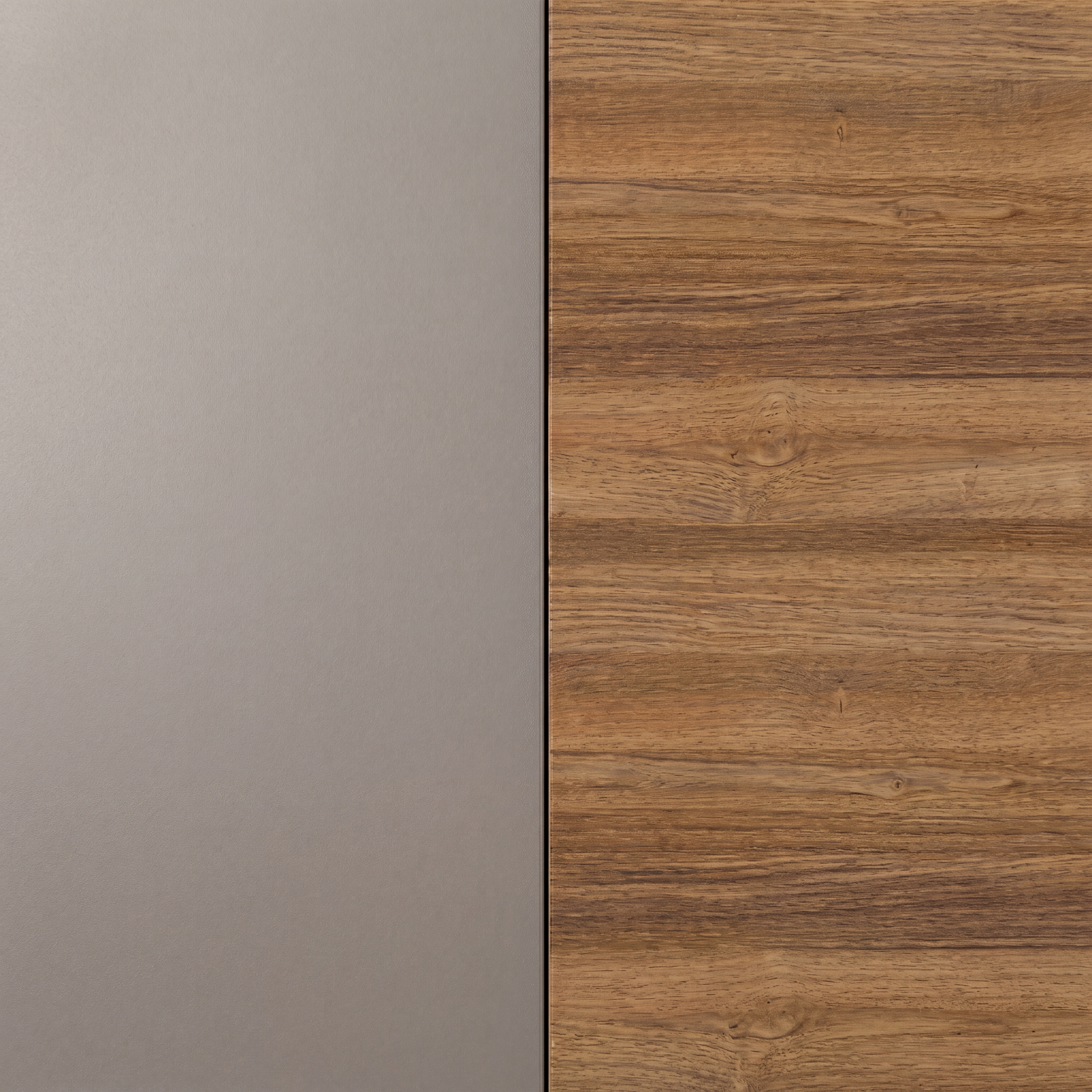 Aluminium beschichtet Grau / Teakholz