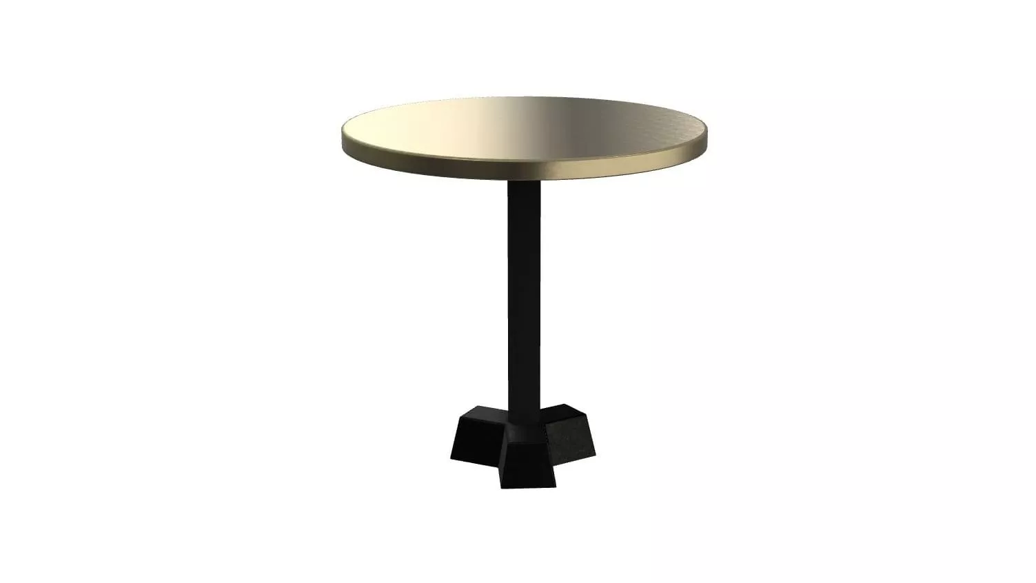 Gervasoni BRASS 46 runder Tisch mit goldener Tischplatte und schwarzem Fuß ohne Hintergrund