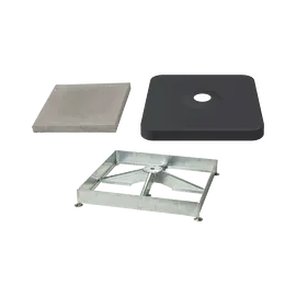 Sockelrahmen M4, 180kg inkl. Platten-Set 12 x Beton & Abdeckung anthrazit