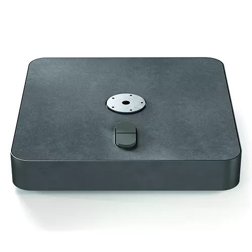 Rollensockel M4, 120 kg anthrazit mit Gewichten + Decorplatte Aluminium anthrazit (Standrohr M4 notwendig)