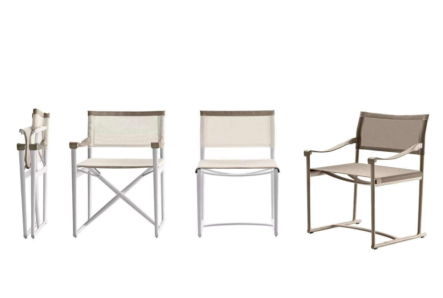 B&B Italia Mirto Outdoor Armlehnstuhl in verschiedenen Ansichten ohne Hintergrund