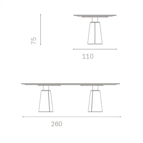 Der Marmortisch Mesa Due ist eine wahre Verschmelzung von Eleganz und Funktionalität
