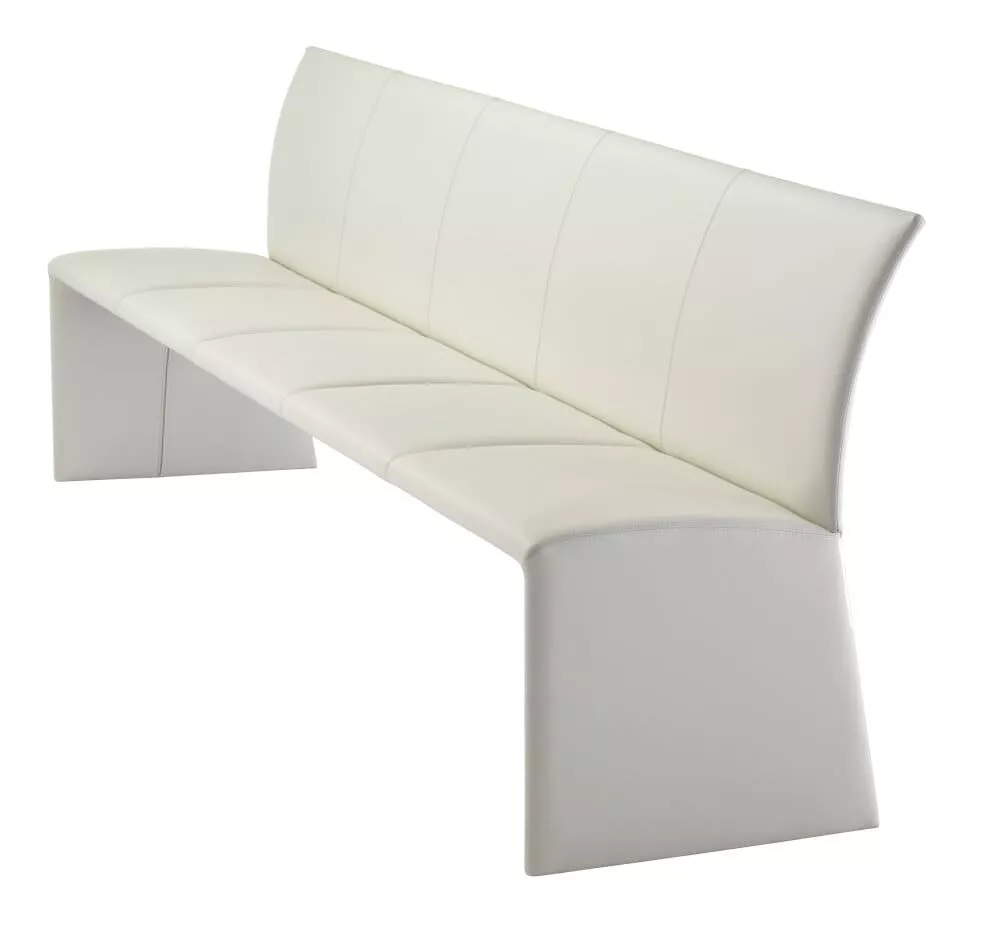 DRAENERT Nobile Bank 5-Sitzer in weißem Leder ohne Hintergrund