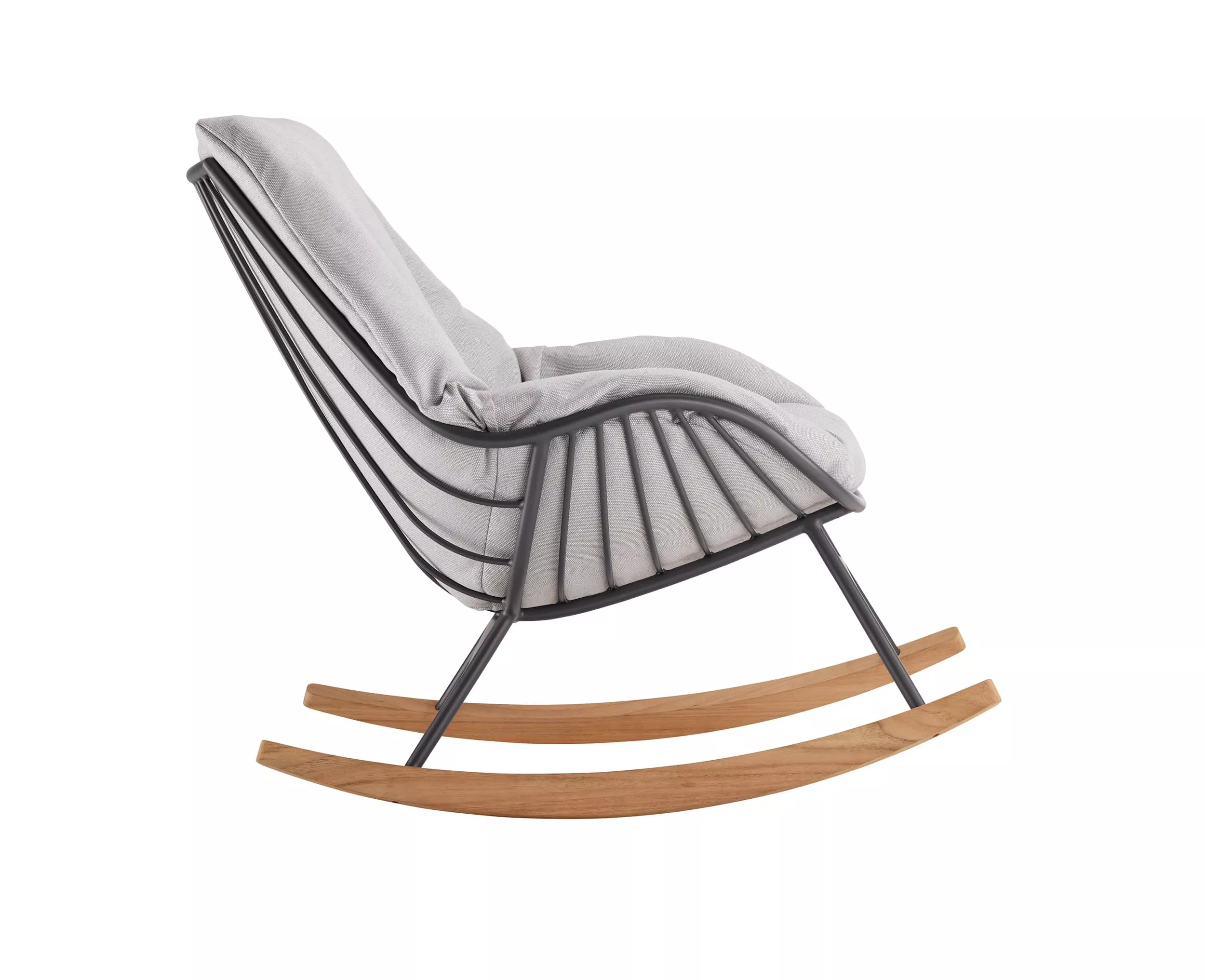 Solpuri Chill Schaukelstuhl in Anthracite mit grauem Polster ohne Hintergrund