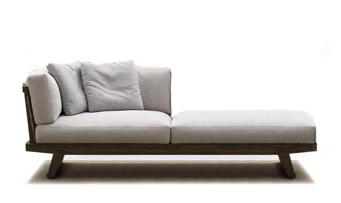 B&B Italia Gio Gartensofa Eckmodul 197 cm links in hellem Stoff ohne Hintergrund