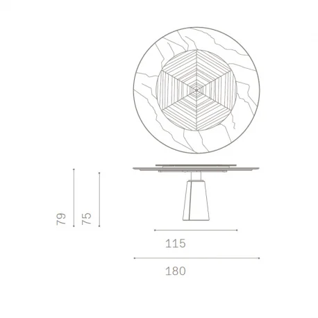 Der Marmortisch Mesa Due ist eine wahre Verschmelzung von Eleganz und Funktionalität
