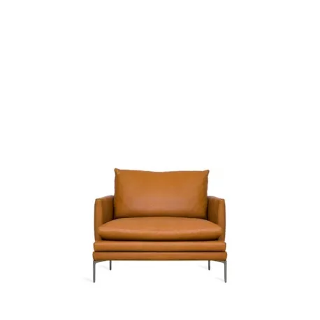 Zanotta William Sessel in braunem Leder ohne Hintergrund