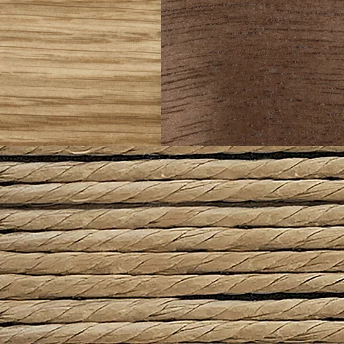 Eiche / Walnuss lackiert + Kordel natur