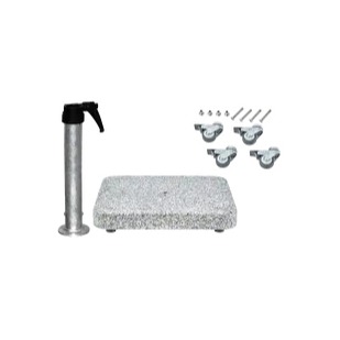 Granitsockel Z, 40kg inkl. Standrohr Z feuerverzinkt & Rollen-Set verzinkt