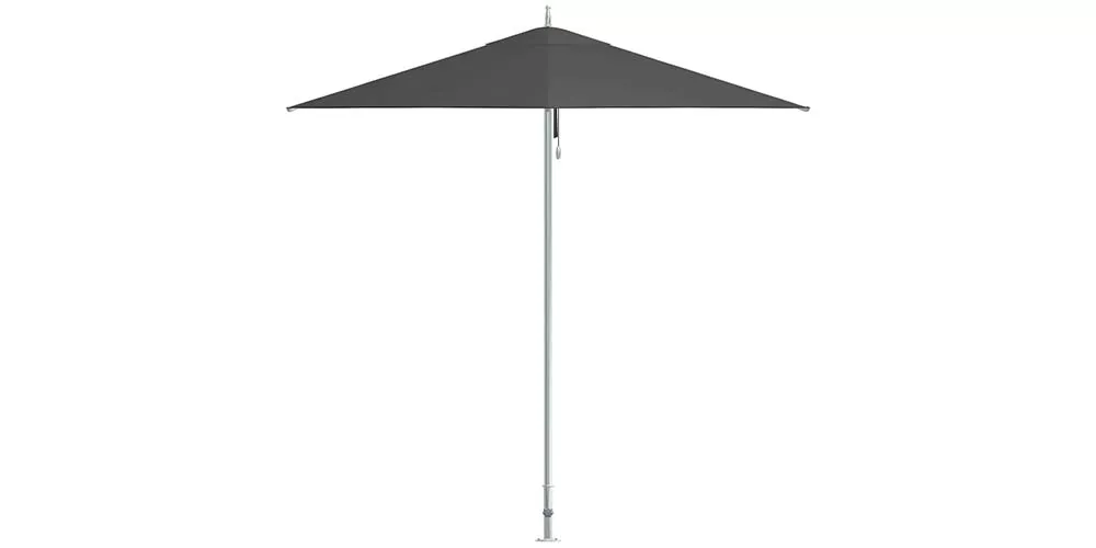 Ocean Master M1 Klassik Sonnenschirm in Anthrazit, freigestellt vor weißem Hintergrund, ideal für stilvolle Außenbereiche.