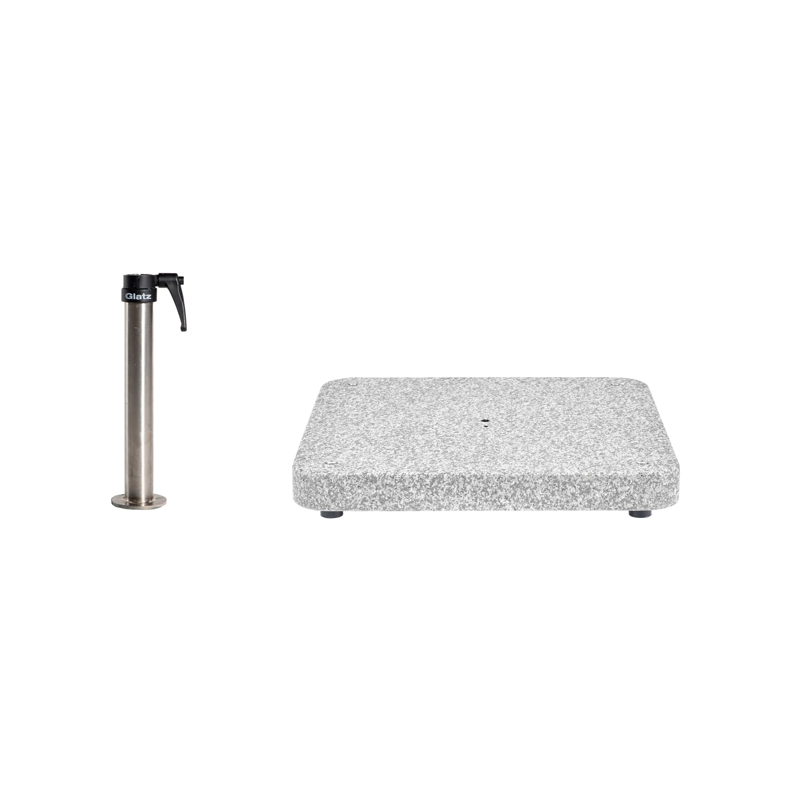 Granitsockel Z, 55kg matt, 59x59cm inkl. Standrohr Z 35/38-39mm Edelstahl
